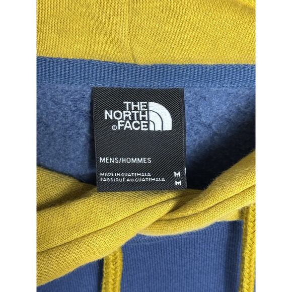 The North Face Men M Colorblock Hoodie Blue Green Yellow Fleece Pullover Read - Picture 4 of 9